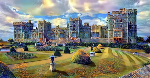 Framed Berkshire England Windsor Castle Print