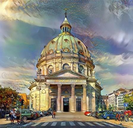 Framed Copenhagen Denmark Frederiks Church Print