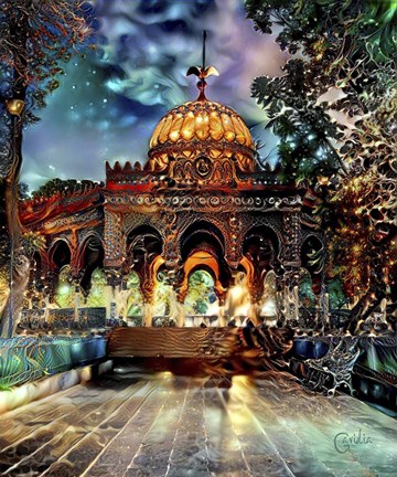 Framed Mexico City Kiosk in the Alameda de Santa Maria la Ribera Print