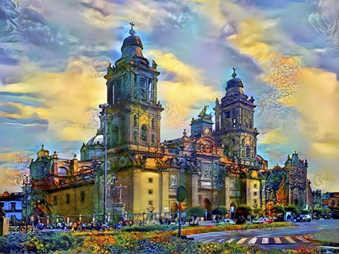 Framed Mexico City Metropolitan Cathedral Print