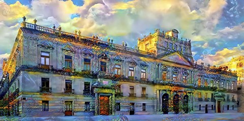 Framed Mexico City Palace of Mines Print