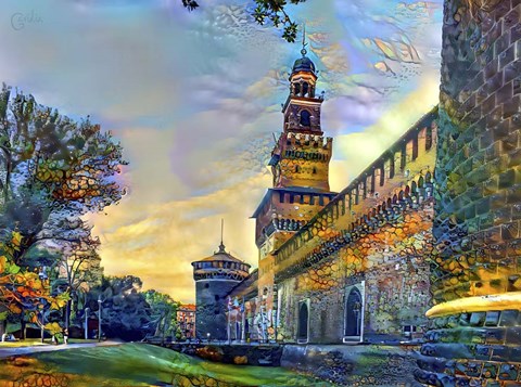 Framed Milan Italy Castello Sforzesco Print