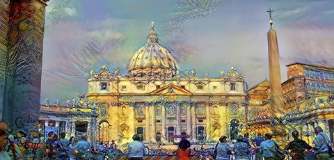Framed Vatican City Saint Peter Basilica Print