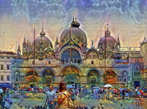 Framed Venice Italy Patriarchal Cathedral Basilica of Saint Mark Print