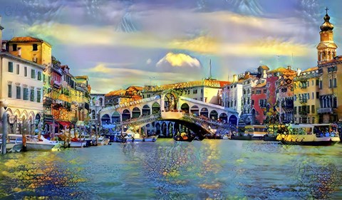 Framed Venice Italy Rialto Bridge Print