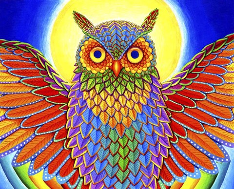 Framed Rainbow Owl Print