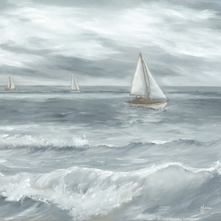 Framed Three Sailboats Print