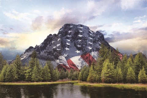 Framed Patriotic Tetons Print