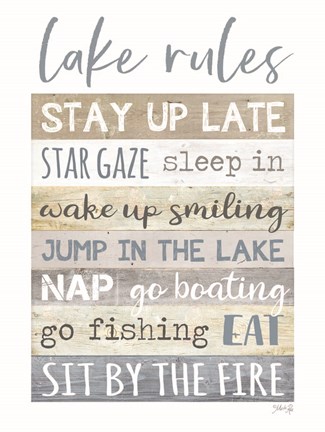 Framed Lake Rules Print