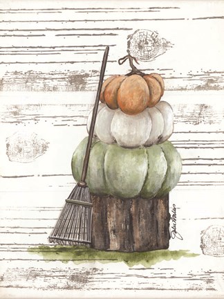 Framed Raking Leaves Print