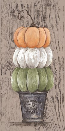 Framed Triple Pumpkin in Stamped Pot Print