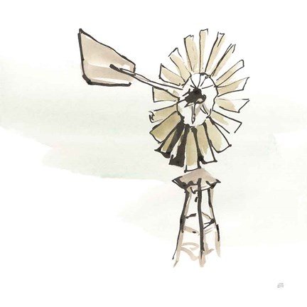 Framed Windmill IV Print
