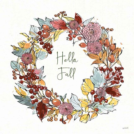 Framed Country Harvest VII Hello Print