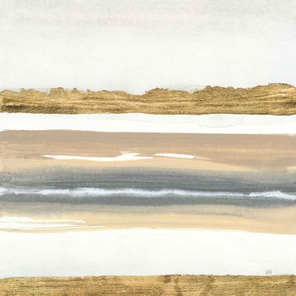 Framed Gold and Gray Sand IV Print