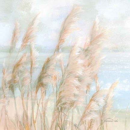 Framed Seaside Pampas Grass Light Crop Print