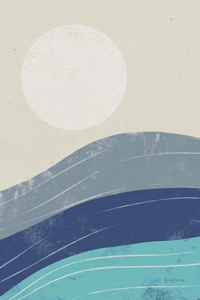 Framed Desert Sunrise I Blue Print