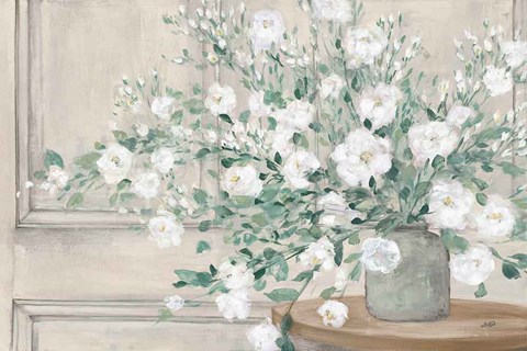 Framed White Bouquet Neutral Print