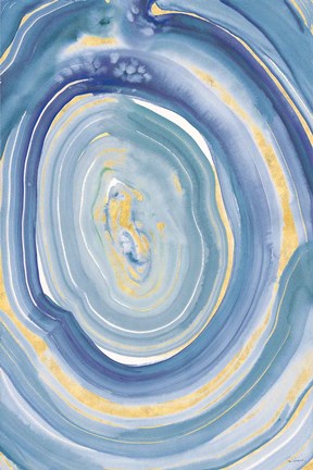 Framed Terrain Gilded II Navy Print