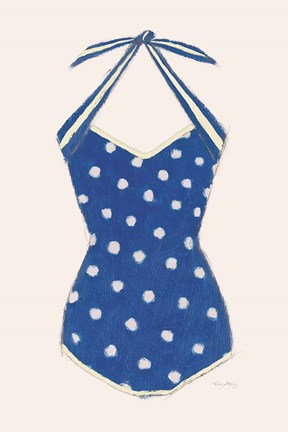 Framed Retro Swimwear II Navy Print