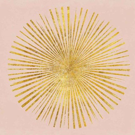 Framed Sunburst I on Pink Print