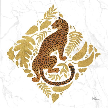 Framed Big Cat Beauty VI Gold Print