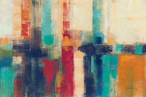 Framed Bright Aqua Horizon Crop Print