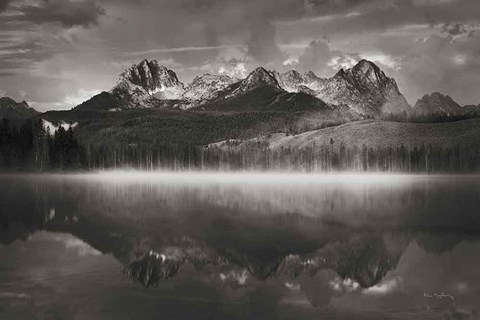 Framed Little Redfish Lake Mist II Print