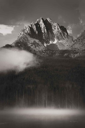 Framed Little Redfish Lake Mist I Print