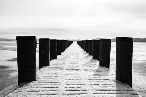 Framed Winter Dock Print