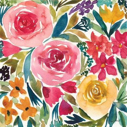 Framed Summer Petals I Print