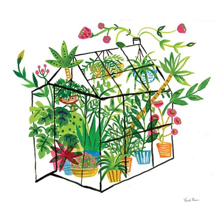 Framed Greenhouse Blooming V Print