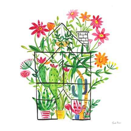 Framed Greenhouse Blooming III Print