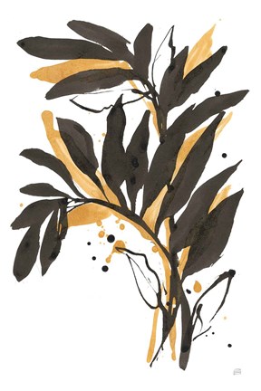 Framed Amber Palm I Print