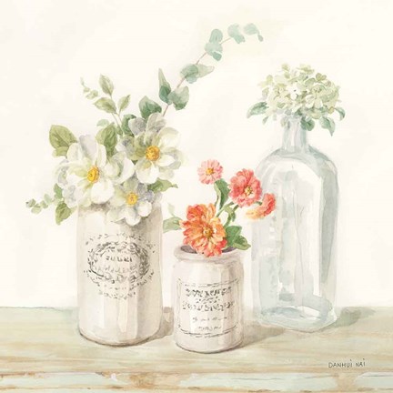 Framed Marmalade Flowers III Print