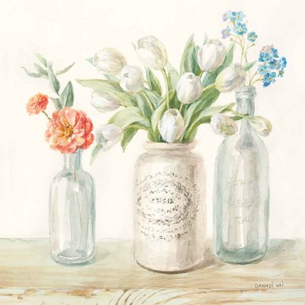 Framed Marmalade Flowers II Print