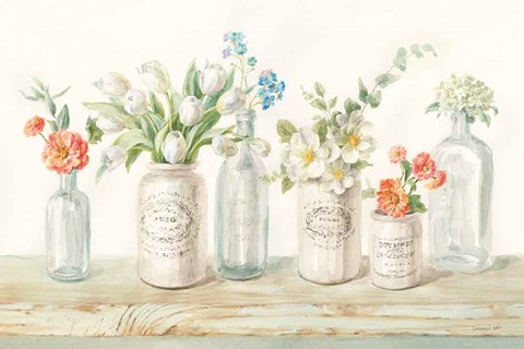 Framed Marmalade Flowers I Print