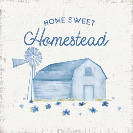 Framed Country Cottage Field I Wash Print