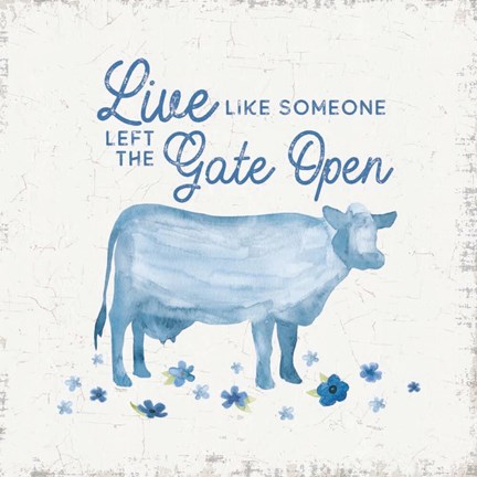 Framed Country Cottage Field V Wash Print