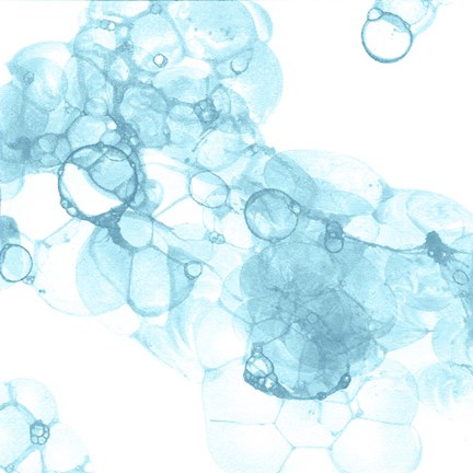 Framed Bubble Square Aqua IV Print