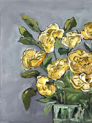 Framed Yellow Farmhouse Bouquet portrait I Print