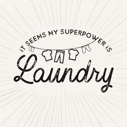 Framed Laundry Art VI-Superpower Print