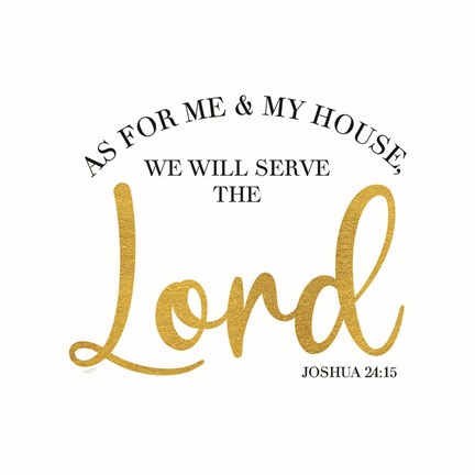 Framed Religious Art IV-Serve the Lord Print