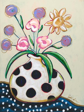 Framed Pop Florals II-Dots Print