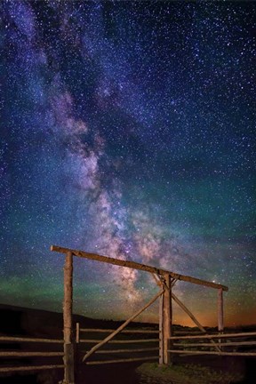 Framed Ranch Gate Milky Way Print