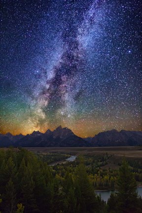 Framed Ansel Night Tetons Print