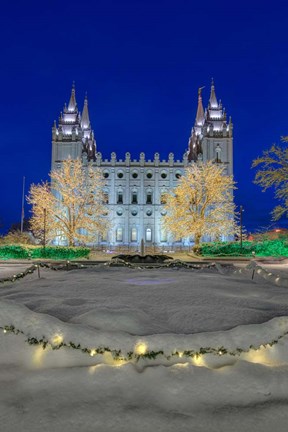 Framed Temple Square Lights Print