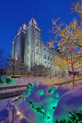 Framed Temple Square Lights 2 Print