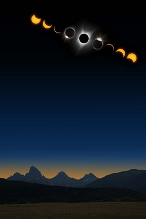 Framed Tetons Eclipse Series Print