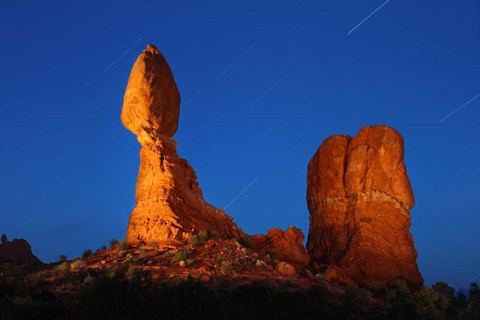 Framed Balanced Rock Arches Star Trails Print