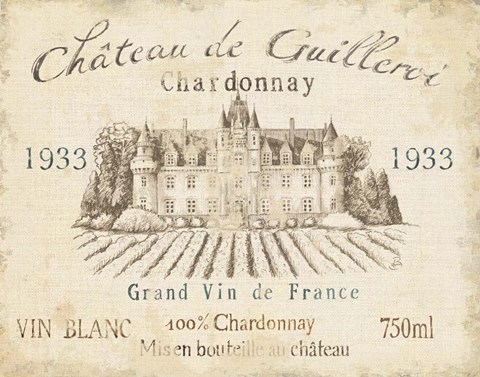 Framed French Wine Label IV Cream Print